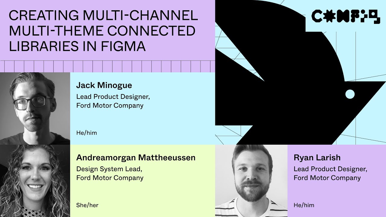 Video thumbnail: Creating multi-channel, multi-theme connected libraries in Figma, Config 2023.